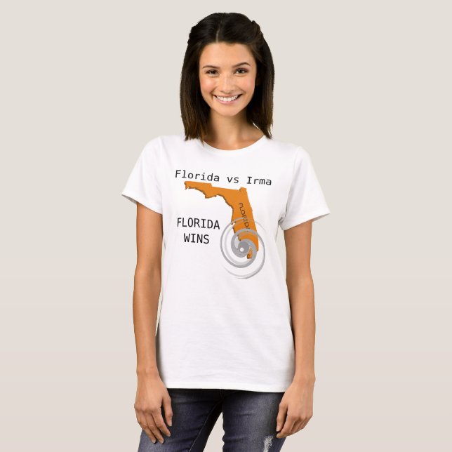 Camiseta Flórida vs Irma, Flórida Vence (Frente Completa)