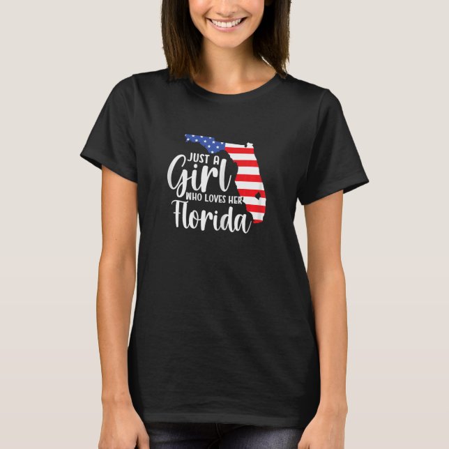 Camiseta Floridian Home Apenas Uma Menina Que A Ama Na Flór (Frente)