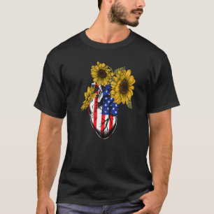 Camiseta Florist American Flag 4 de julho Floral Anatomia H