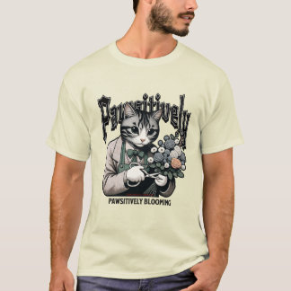 Camiseta Florist Feline Fantasy - Jardinagem de Gato e Flor