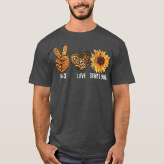 Camiseta Florist Flower Lover Peace Sinal Heart Peace Love 