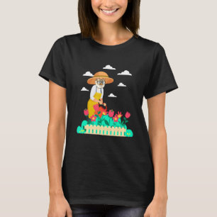 Camiseta Florista de Gatos Mulheres Jardineira Florista Jar