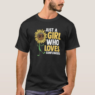 Camiseta Florista De Girassol Apenas Uma Menina Que Ama Gir
