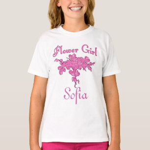 Camiseta FLORISTA personalizado com o buquê cor-de-rosa