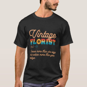 Camiseta Floristas De Jardinagem De Flor Retro Definição Fl