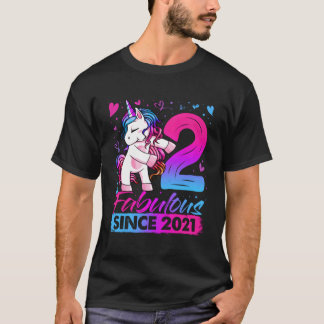 Camiseta Flosing Unicorn Com 2 Anos Oferece segundo anivers