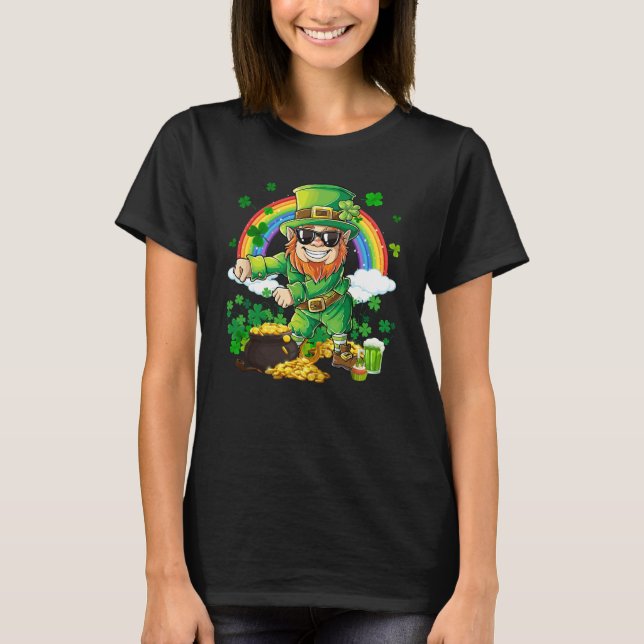Camiseta Flossing Leprechaun Shamrock Saint Patrick's Day B (Frente)