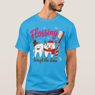 Camiseta Flossing Through The Snow Christmas Tooth Dentist