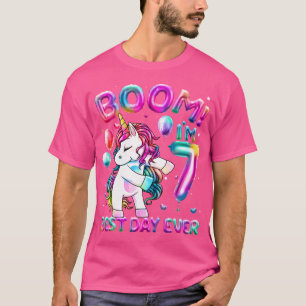 Camiseta Flosso Unicórnio Com 7 Anos Oferece 7 Birthday Gi