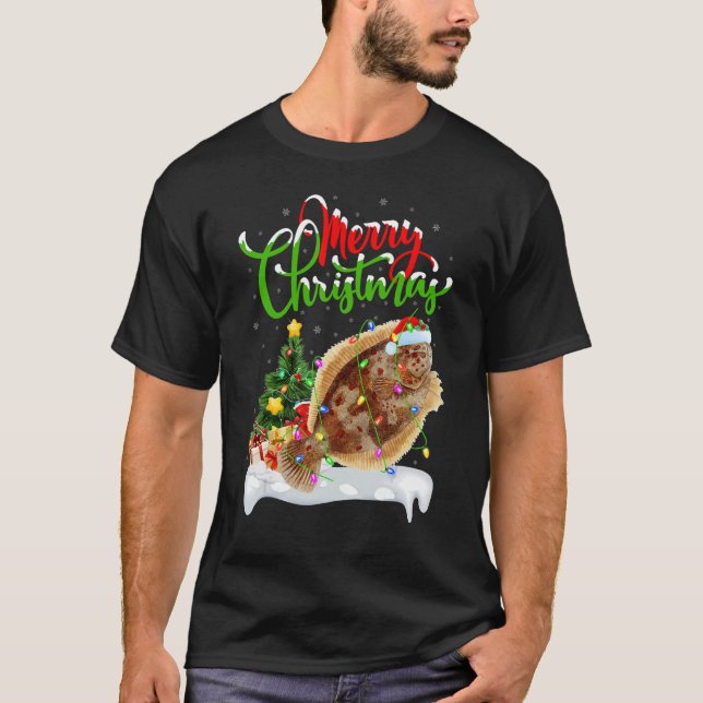 Camiseta Flounder Fish   Xmas Decoration Santa Flounder Chr (Frente)
