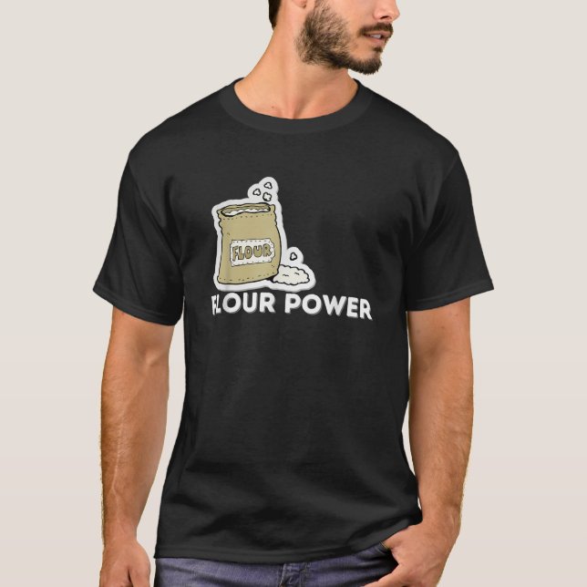 Camiseta Flour Power Funny Cupcake Baker Patelagem Baking P (Frente)