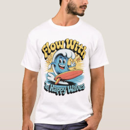 Camiseta Flow With The Happy Waves Surf Style Men’s Tee