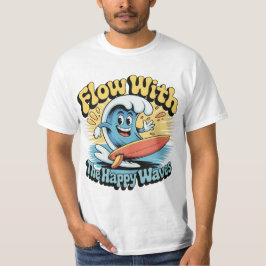 Camiseta Flow With The Happy Waves Surf Style Men’s Tee