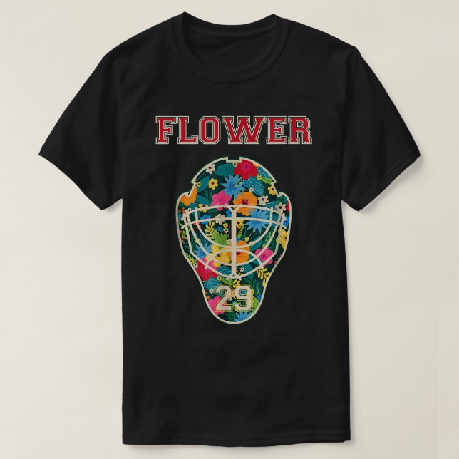 Camiseta FLOWER 29 Wild Goalie Fleury Minnesota Pro Ice Hoc (Frente do Design)