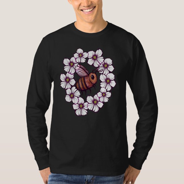Camiseta Flower Bee Artwork nature   (Frente)
