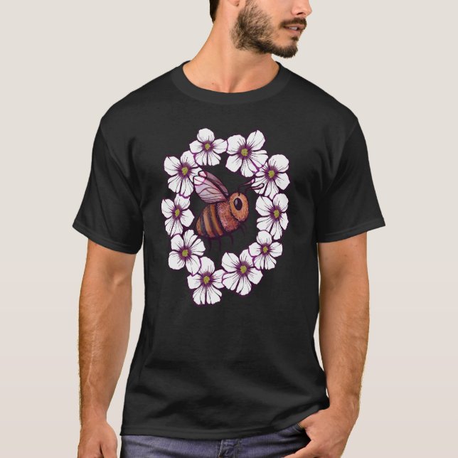 Camiseta Flower Bee Artwork nature   (Frente)