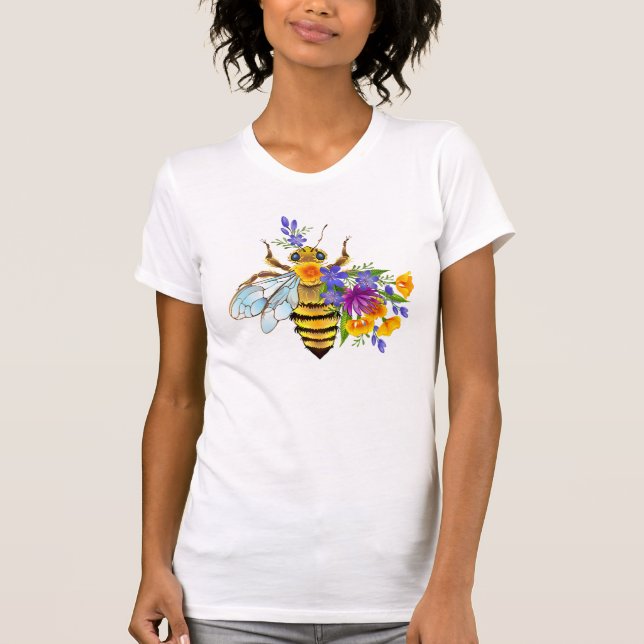 Camiseta Flower bee with wild plants (Frente)