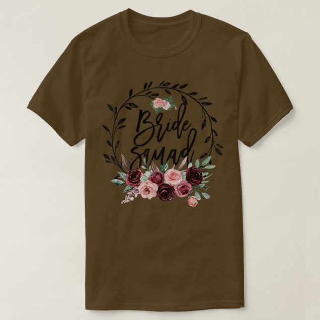 Camiseta Flower Bride Squad Bridal Shower Wedding Bachelore (Frente do Design)