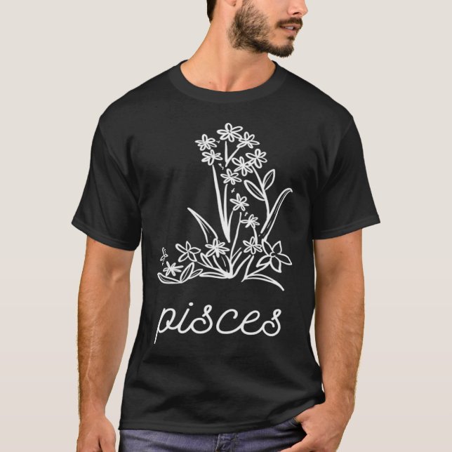 Camiseta Flower Constellation Pisces Pisces Baby (Frente)