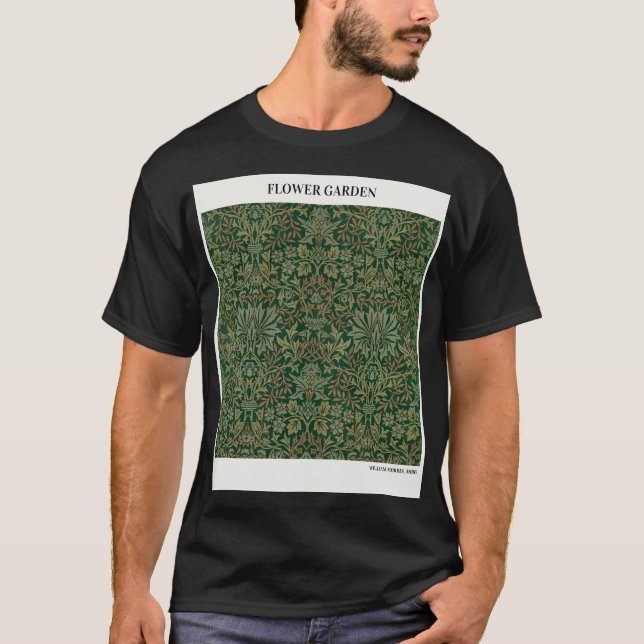 Camiseta FLOWER GARDEN por William Morris, Abstrato. (Frente)