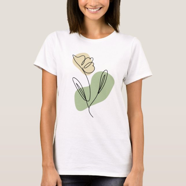 Camiseta Flower Line Art (Frente)