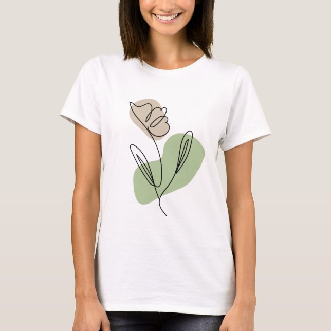 Camiseta Flower Line Art (Frente)