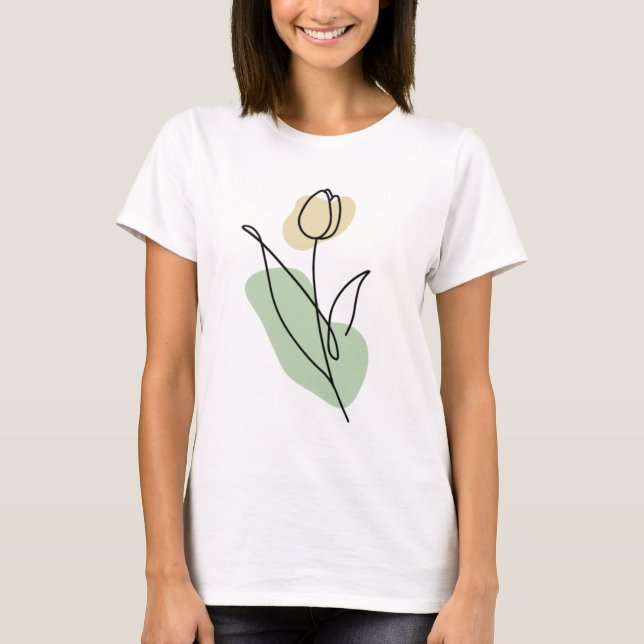 Camiseta Flower Line Art (Frente)