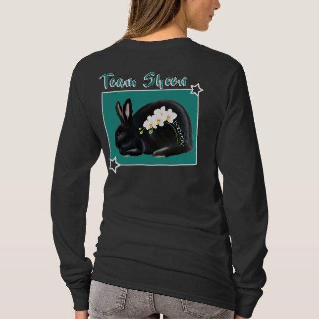 Camiseta Flower Power: black with orchids  (Verso)