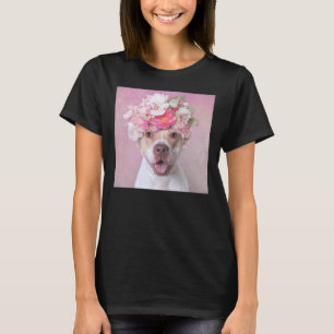 Camiseta Flower Power Cute Pitbull