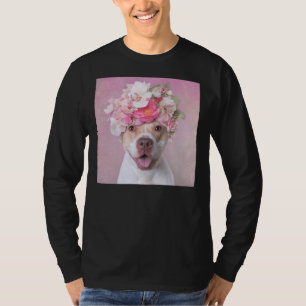 Camiseta Flower Power Cute Pitbull