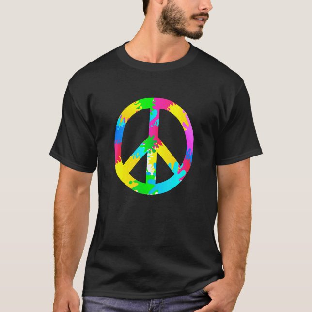 Camiseta Flower Power Peace Hippie Love 60s 70s Costume Ret (Frente)