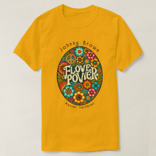 Camiseta Flower Power Retro Vintage 60's Custom