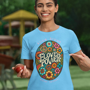 Camiseta Flower Power Retro Vintage 60's Custom