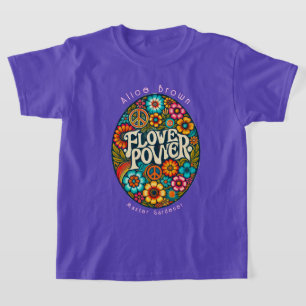 Camiseta Flower Power Retro Vintage Moças Personalizadas de