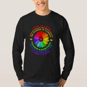 Camiseta Flower Rainbow Human Black Lives Rights Science Lg