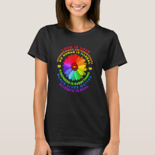 Camiseta Flower Rainbow Human Black Lives Rights Science Lg
