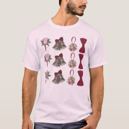 Camiseta Flower-Rosa de-Casamento Tela de Bowtie