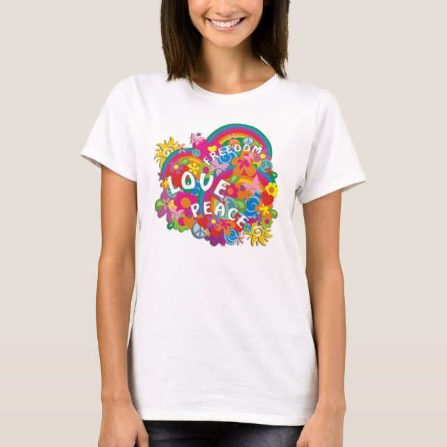 Camiseta FlowerPowerRainbow (Frente)