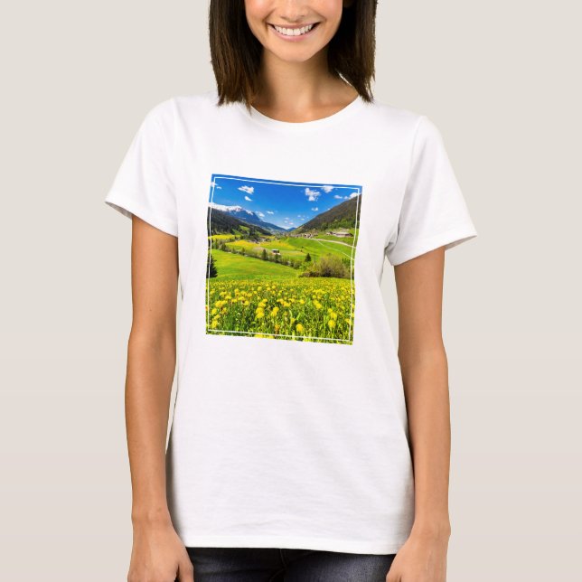 Camiseta Flowers | Dandelion Canton of Grisons, Switzerland (Frente)