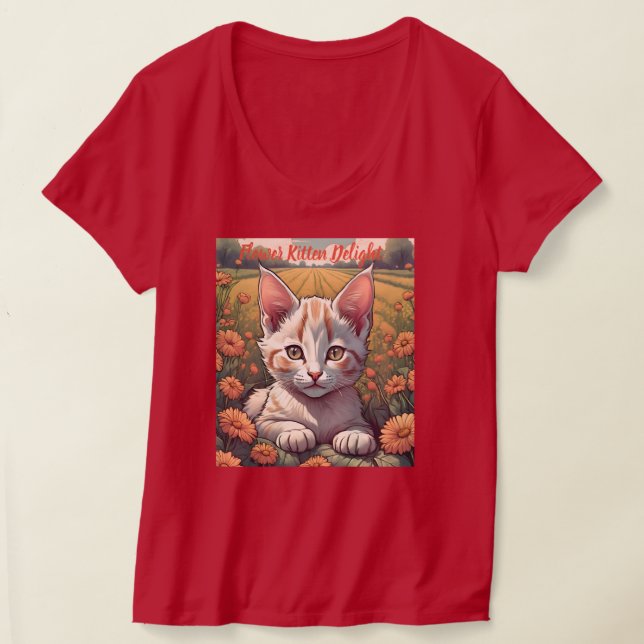 Camiseta Flowers Kitten T-Shirt (Postura )