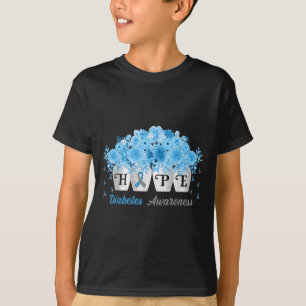 Camiseta Flowers Tipo 1 Dia de Consciência da Diabetes
