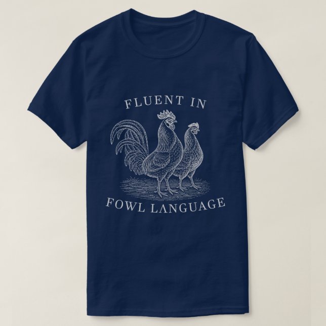 Camiseta Fluente em Linguagem Imprópria de Aves Piada Engra (Frente do Design)