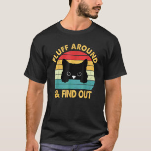 Camiseta Fluff Em Volta E Descubra Gato Preto Engraçado Hum