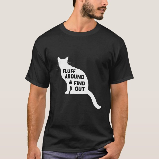 Camiseta Fluff por aí e descubra o gato (Frente)
