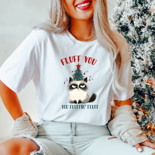 Camiseta Fluff You Christmas Cat T-Shirt