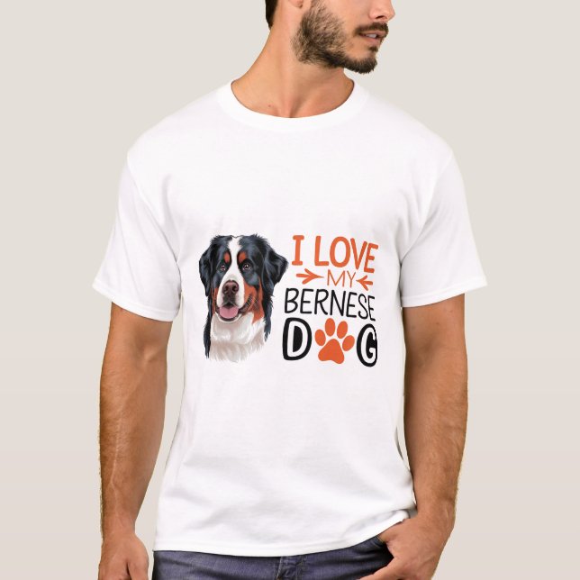 Camiseta Fluffy Bernese Mountain Dog (Frente)