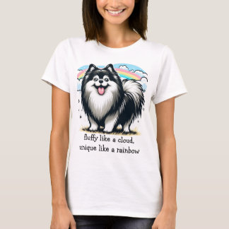 Camiseta fluffy como uma nuvem, única como um arco-íris