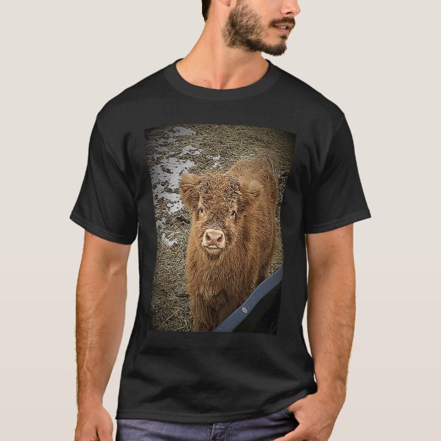 Camiseta Fluffy Highland cow (Frente)