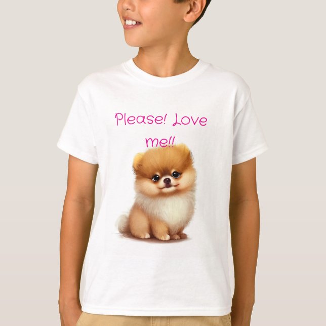 Camiseta Fluffy Pomeranian Adorável (Frente)