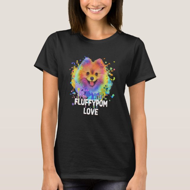 Camiseta Fluffypom Love Pomeranian Humor Pom Pom Animal Pun (Frente)